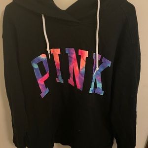 PINK black & tie dye hoodie sweatshirt